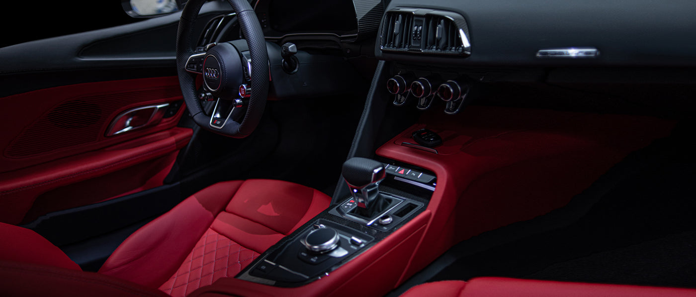 red and black interior
